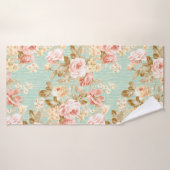 クラシック人気がある花シームレスパターン背景 バスタオル (バスタオル)