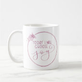 クラシック今日私は喜びの花のリースのマグを選びます コーヒーマグカップ (左)