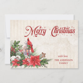 クラシック付きクリスマスホリデーカード（鳥）ショウジョウコウカンチョウ シーズンカード