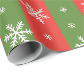 クラシック休日ストライプ – 赤&緑クリスマス ラッピングペーパー (ロールコーナー)