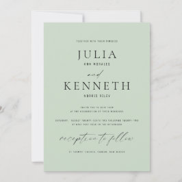 クラシック伝統的セージグリーン結婚式招待状 招待状