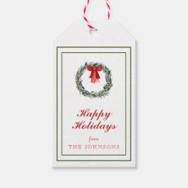 クラシック伝統的タータンチェック格子状リース ギフトタグ