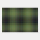 クラシック伝統的ダークフォレストグリーンブラックプレイド ラッピングペーパーシート (正面3)