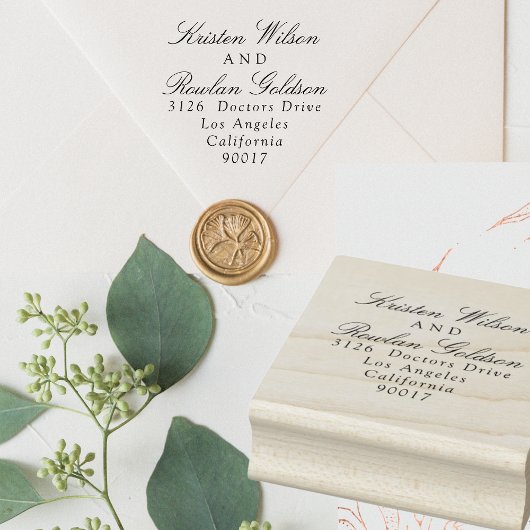 クラシック伝統的ブラック&ホワイト結婚ズ ラバースタンプ