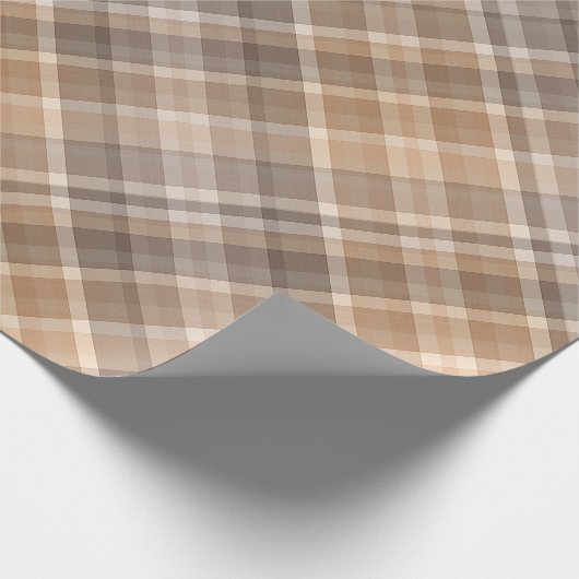 クラシック伝統的ベージュタンタウペブラウンジンガム ラッピングペーパー (角)