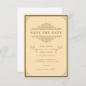 クラシック伝統的結婚式招待状 | 時代を超えた 招待状 (正面/裏面)