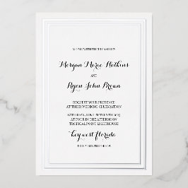 クラシック伝統的結婚式招待状 箔招待状