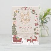 クラシック伝統的赤いお気に入りのパーティー 招待状 (スタンド正面)