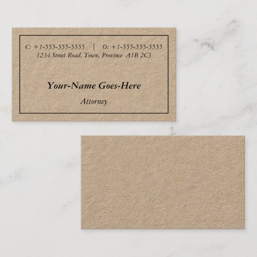 クラシック伝統的Business Card 名刺 (正面/裏面)