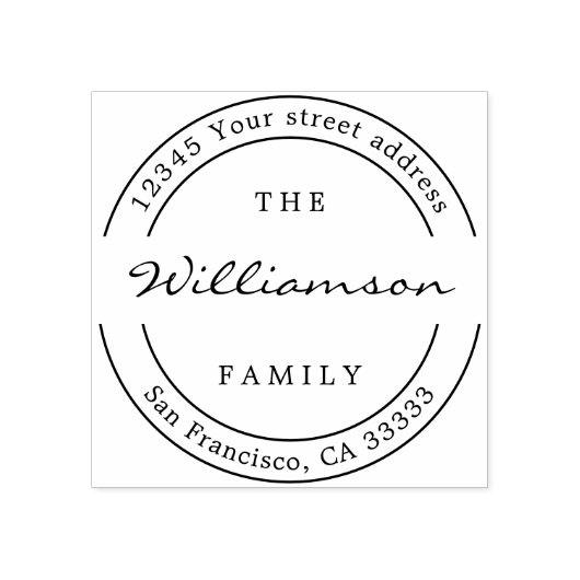 クラシック住所ファミリ名 ラバースタンプ (インプリント)