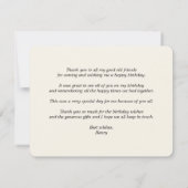 クラシック保金ゴールド60エレガントth誕生日パーティー サンキューカード (裏面)