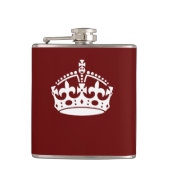 クラシック保Calm Crown on Burgundy Red フラスク (正面)