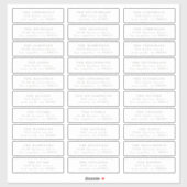 クラシック個人セージグリーンホワイトゲストアドレス シール (シート)