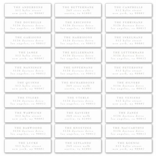 クラシック個人セージグリーンホワイトゲストアドレス シール (正面)