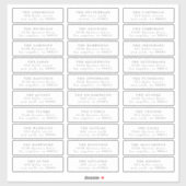 クラシック個人ダークグレーホワイトゲストアドレス シール (シート)