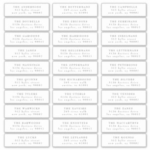 クラシック個人ダークグレーホワイトゲストアドレス シール