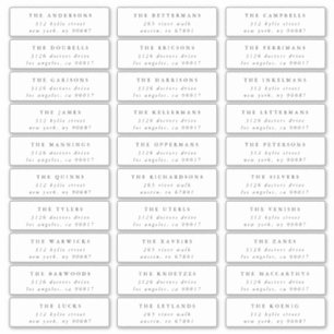 クラシック個人白黒ゲストアドレス シール