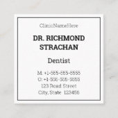 クラシック健康気に専門業証 スクエア名刺 (正面)