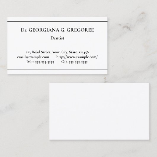 クラシック健康気に専門業証 名刺 (正面/裏面)