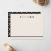 クラシック六角メンズステーショナリー – 石炭 ノートカード (正面/裏面インサイチュ)