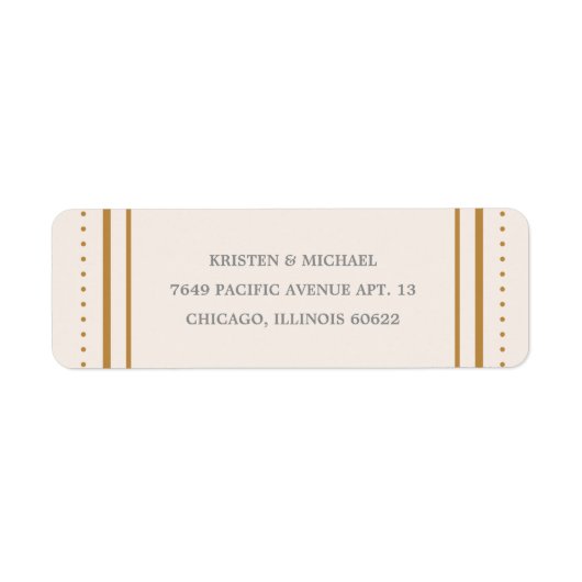 クラシック六角住所 シール-金ゴールド ラベル (正面)