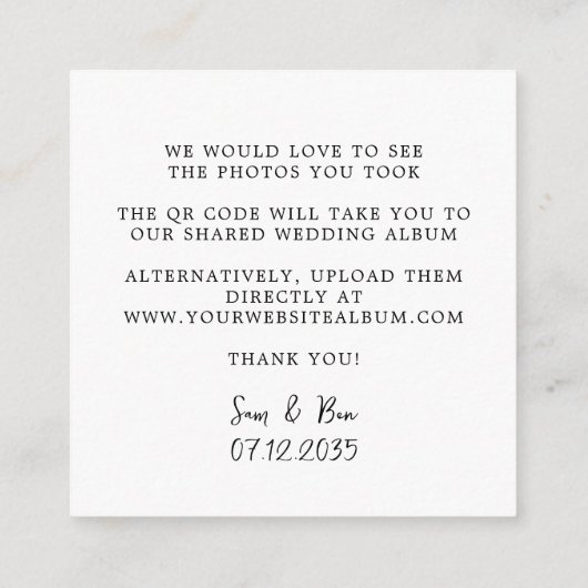 クラシック共有エレガントザラブQRコード エンクロージャーカード (裏面)