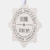 クラシック円スタンプ印ベビー初めてのクリスマス オーナメントカード (左)