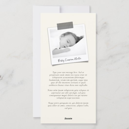 クラシック円スタンプ印ベビー初めてのクリスマス シーズンカード (裏面)