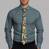 クラシック円パターン青タイ ネクタイ