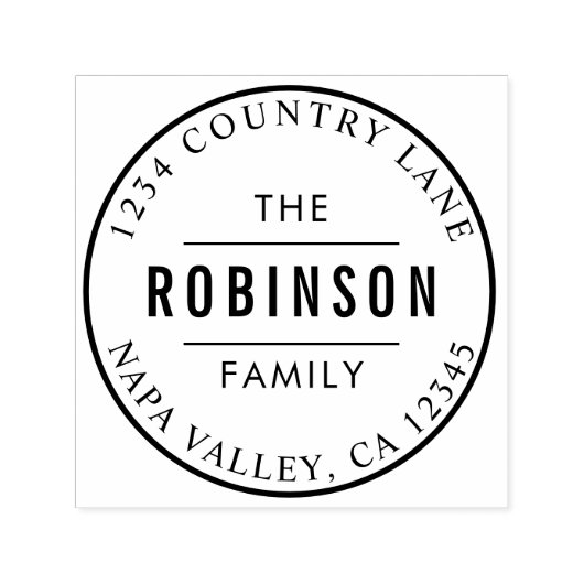 クラシック円ロゴファミリ名差出人住所 セルフインキングスタンプ (デザイン)