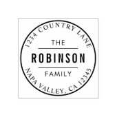 クラシック円ロゴファミリ名差出人住所 ラバースタンプ (インプリント)