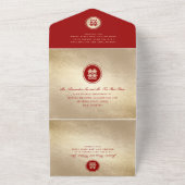 クラシック円二重の幸福中国の結婚の オールインワン招待状 (外側)