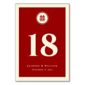 クラシック円二重の幸福中国の結婚の テーブルナンバー (正面)