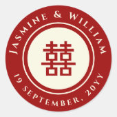 クラシック円二重中国の幸福結婚Cl ラウンドシール (正面)