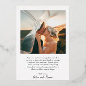 クラシック写真エレガントな結婚式 箔招待状 (裏面)