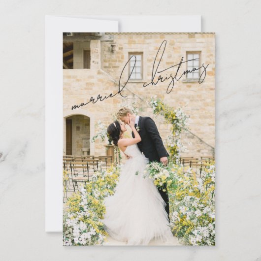 クラシック写真エレガント新婚クリスマス シーズンカード (正面)