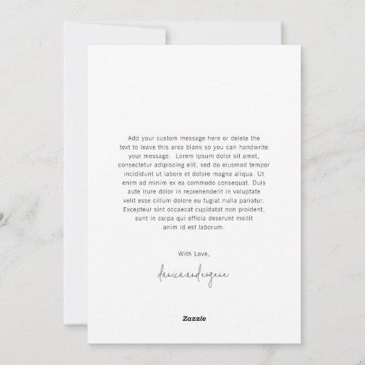 クラシック写真エレガント新婚クリスマス シーズンカード (裏面)