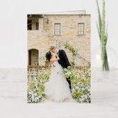 クラシック写真エレガント新婚クリスマス 箔シーズンカード (正面)