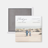 クラシック写真エレガント結婚式の引き出物ありがとう マグネット (正面/裏面)