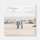 クラシック写真エレガント結婚式の引き出物ありがとう マグネット (正面)
