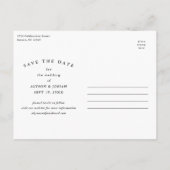 クラシック写真エレガント結婚式の日付の保存 案内ポストカード (裏面)