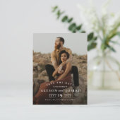 クラシック写真エレガント結婚式の日付の保存 案内ポストカード (スタンド正面)