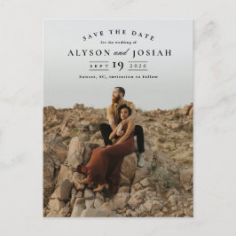 クラシック写真エレガント結婚式の日付の保存 案内ポストカード