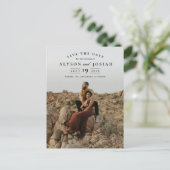 クラシック写真エレガント結婚式の日付の保存 案内ポストカード (スタンド正面)