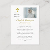 クラシック写真オーソドックス葬儀祈りの言葉カード プレイスカード (裏面)