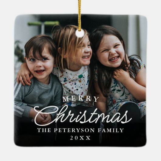 クラシック写真クリスマスセラミックオーナメント セラミックオーナメント (裏面)