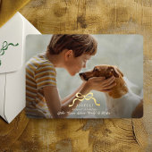 クラシック写真クリスマス金ゴールドボウ 箔シーズンカード