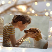 クラシック写真クリスマス金ゴールドボウ 箔シーズンカード