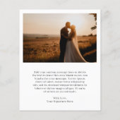 クラシック写真バジェット結婚のサンキューカード (裏面)