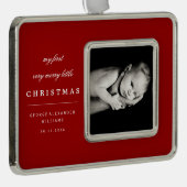 クラシック写真ベビーの最初の非常にメリー小 シルバープレートフレームオーナメント (右)
